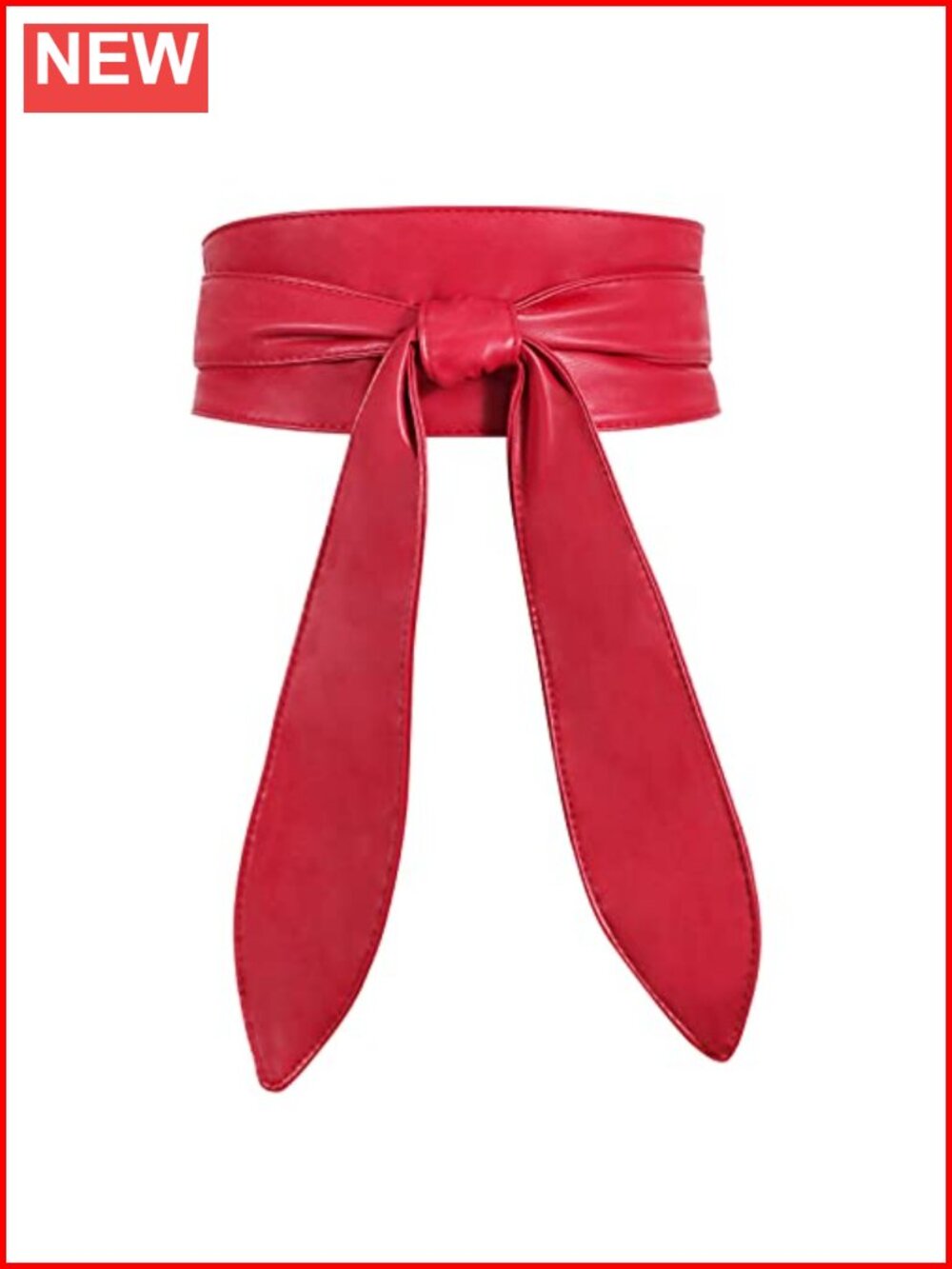 Women's Obi Belt Double-Sided Soft PU Leather Wide Waistband Knotted Dress Belt